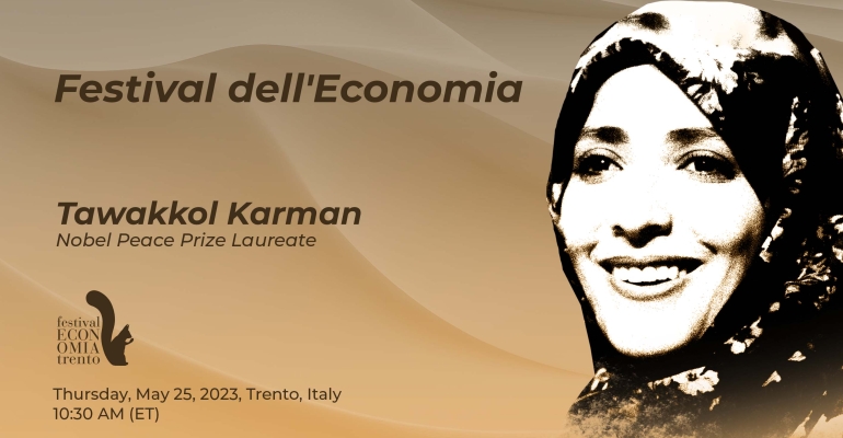 Tawakkol Karman to speak at Trento Festival of Economics